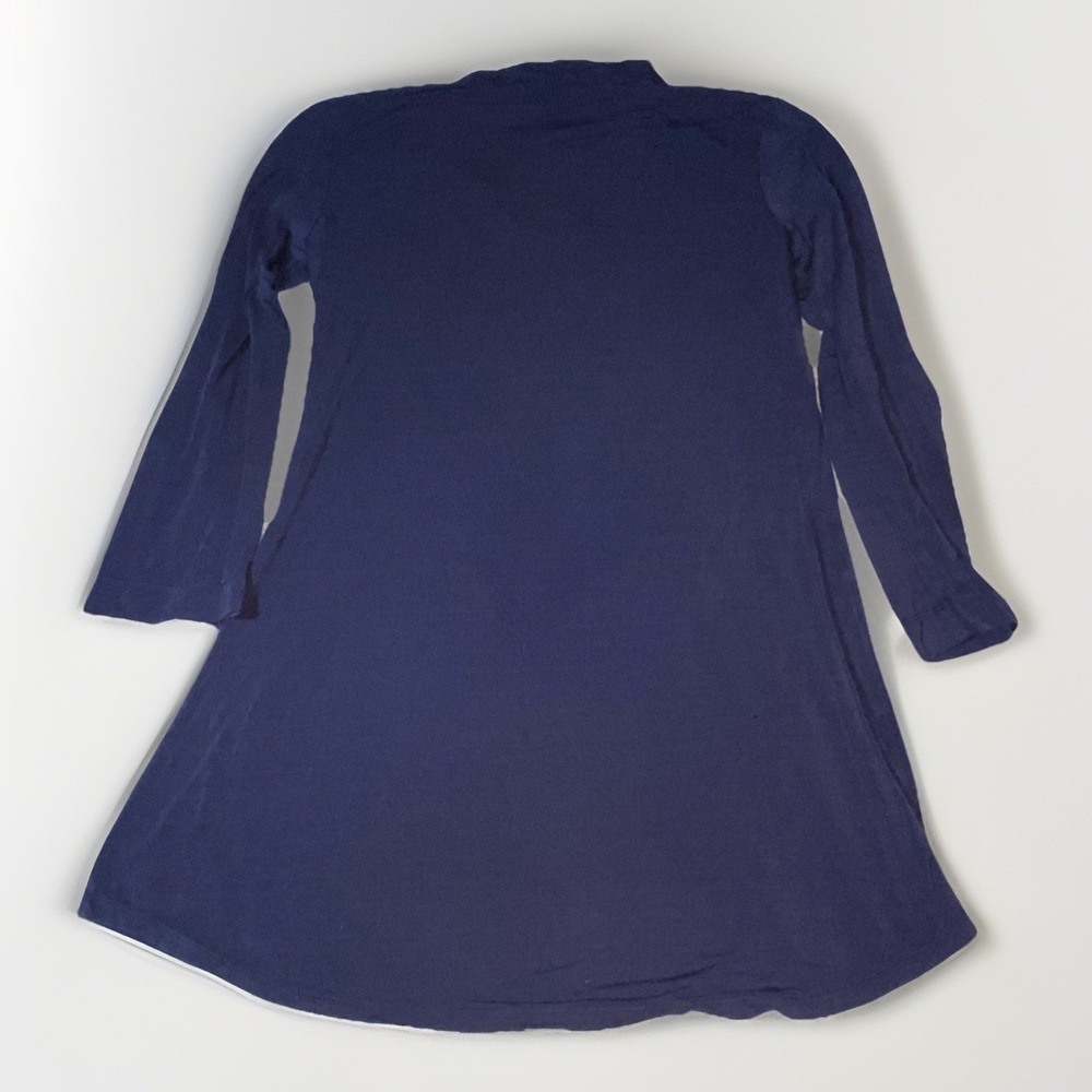 Lauren‎ Ralph Lauren Women's Navy Button Long Sleeve Sleepwear Sleepshirt Dress - Picture 6 of 8